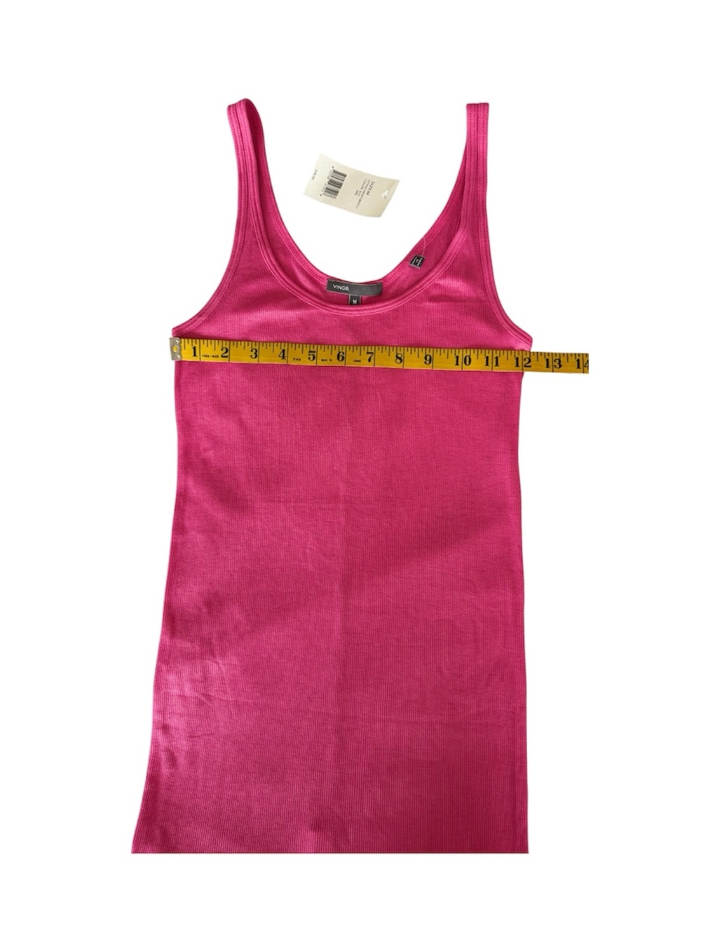 Vince Pink Ribbed Tank Top - Picture 4 of 10